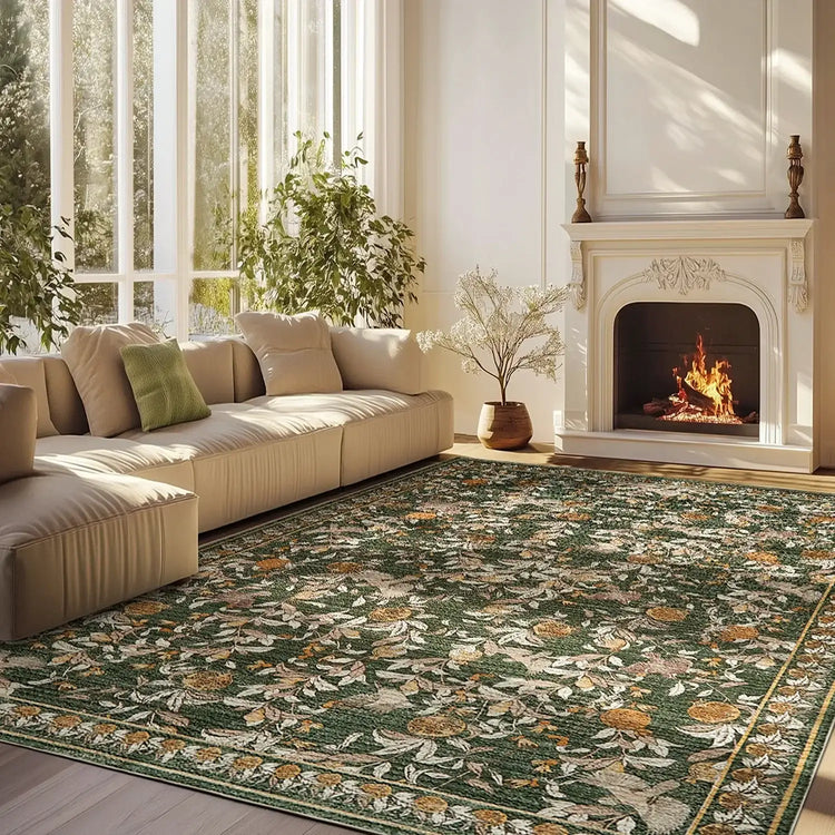 Vintage Pomegranate Foliage Rug - Jinchan Home