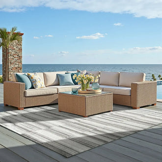 
                    
                      Striped Patchwork Area Rug - Jinchan Home
                    
                  
