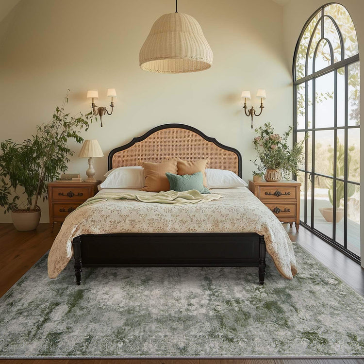 Faded Persian Medallion Area Rug - Jinchan Home