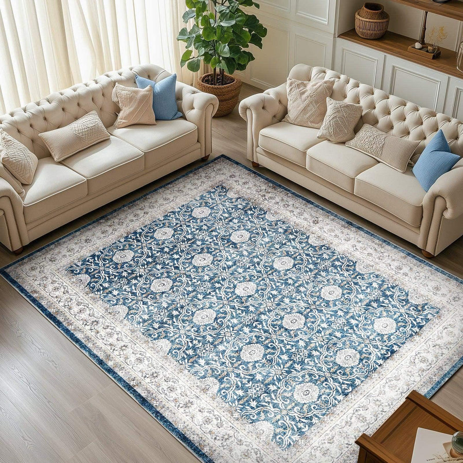 All Over Floral Pattern Vintage Persian Medallion Rug - Jinchan Home