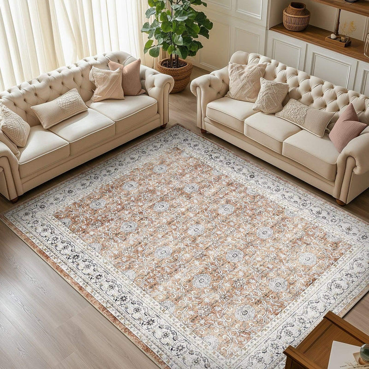 All Over Floral Pattern Vintage Persian Medallion Rug - Jinchan Home