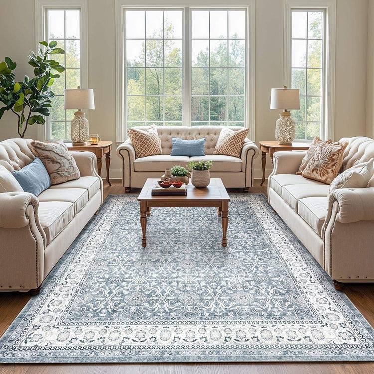 All Over Floral Pattern Vintage Persian Medallion Rug - Jinchan Home