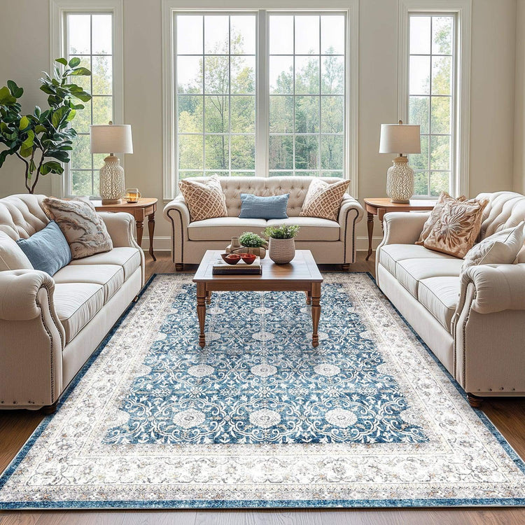 All Over Floral Pattern Vintage Persian Medallion Rug - Jinchan Home