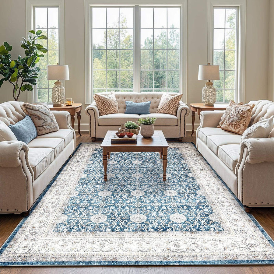 All Over Floral Pattern Vintage Persian Medallion Rug - Jinchan Home