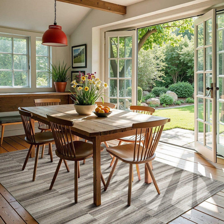 Striped Patchwork Area Rug - Jinchan Home
