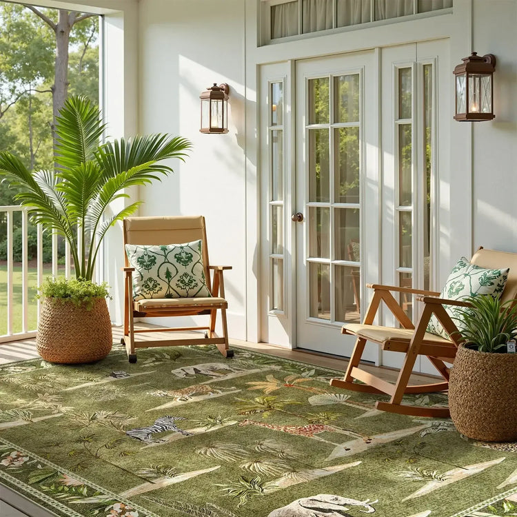 Vintage Safari Jungle Animal Area Rug - Jinchan Home
