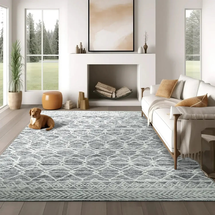 Moroccan Diamond Geometric Rug - Jinchan Home