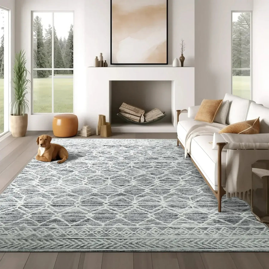 Moroccan Diamond Geometric Rug - Jinchan Home