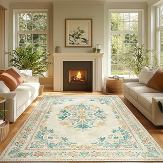 
                    
                      Soft Vintage Acanthus Floral Scrollwork Rug - Jinchan Home
                    
                  