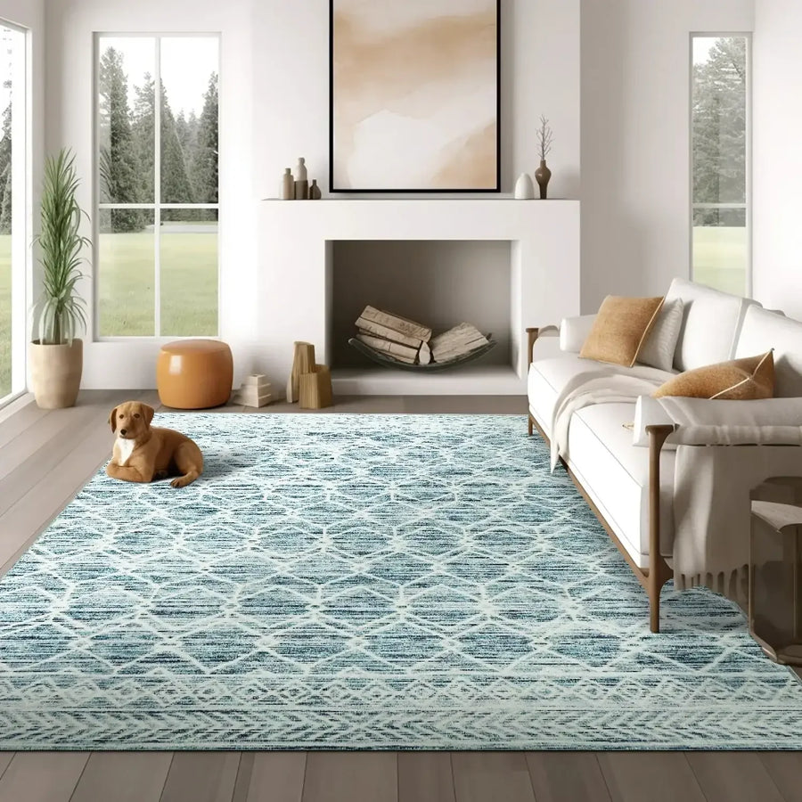 Moroccan Diamond Geometric Rug - Jinchan Home