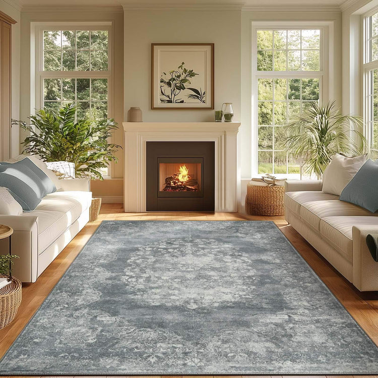 Faded Persian Medallion Area Rug - Jinchan Home