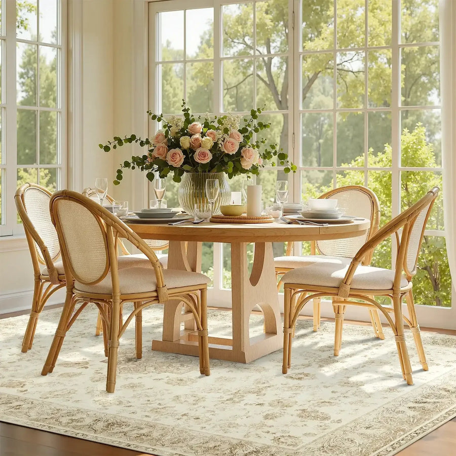 Soft Vintage Medallion Area Rug - Jinchan Home