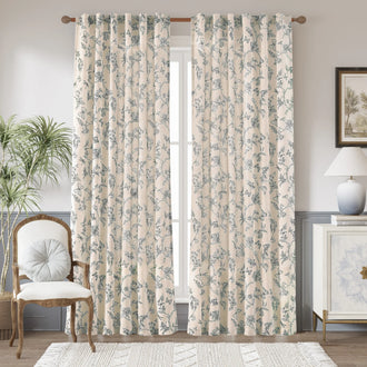 Floral Butterfly Linen Blend Curtains - Jinchan Home