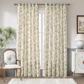 Modern Toile Floral & Insect Linen Curtains - Jinchan Home