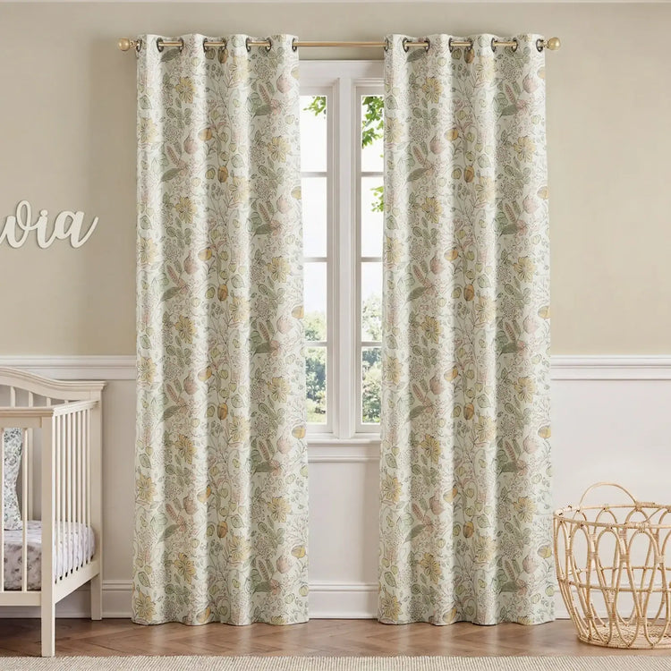 Botanical Sketch Floral Curtains - Jinchan Home