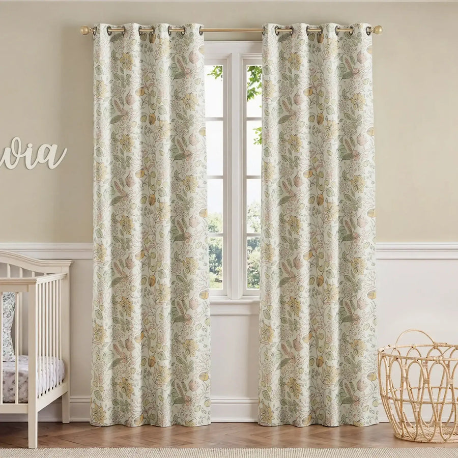 Botanical Sketch Floral Curtains - Jinchan Home