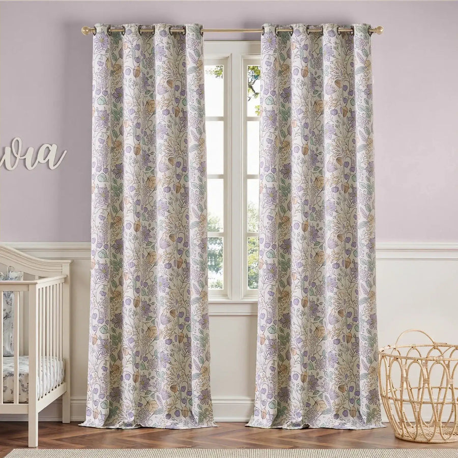 Botanical Sketch Floral Curtains - Jinchan Home