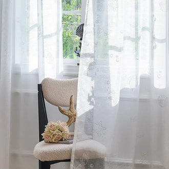 
                    
                      Nautical Sheer Seahorse and Shell Curtains - Jinchan Home
                    
                  
