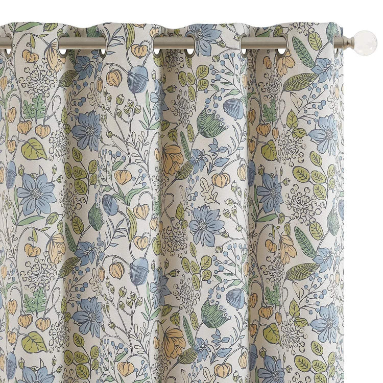 Botanical Sketch Floral Curtains - Jinchan Home