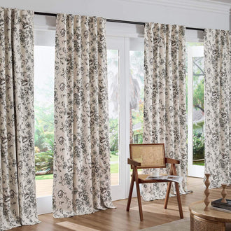 
                    
                      Floral Butterfly Linen Blend Lined Curtains - Jinchan Home
                    
                  