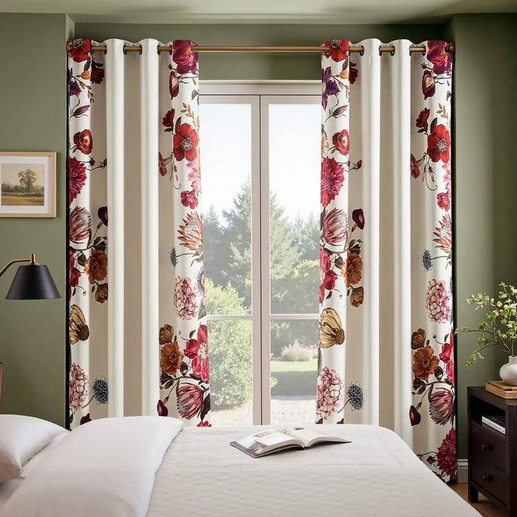 Hannah Vintage Floral Blackout Curtains - Jinchan Home