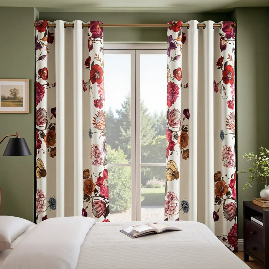 Hannah Vintage Floral Blackout Curtains - Jinchan Home