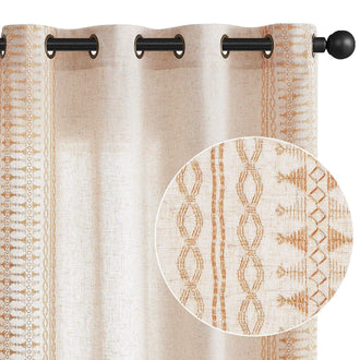 
                    
                      Boho Geometric Fish Leaf Embroidered Curtains - Jinchan Home
                    
                  