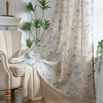 
                    
                      Floral Linen Curtains - Jinchan Home
                    
                  