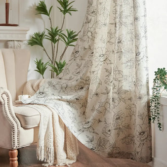 
                    
                      Floral Linen Curtains - Jinchan Home
                    
                  