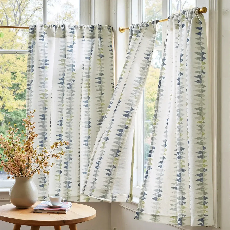 Geometric Triangle Kitchen Curtains - Jinchan Home