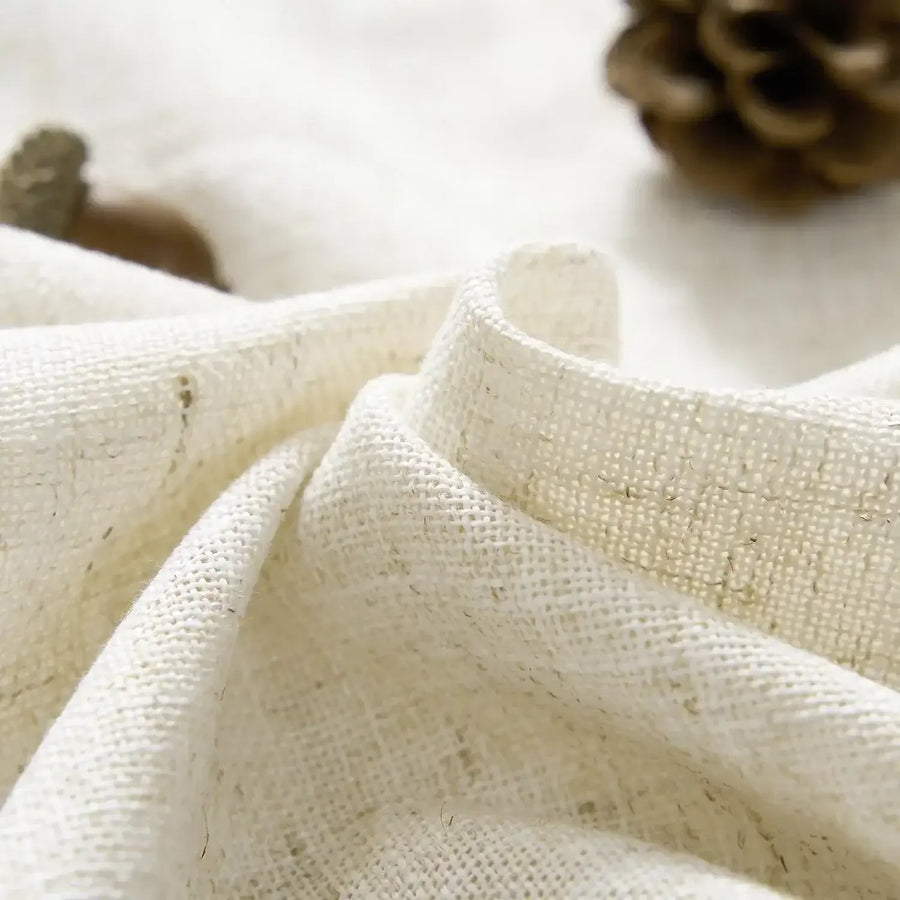 Solid Poly-Linen Cross-Weave Rod Pocket Valance - Jinchan Home