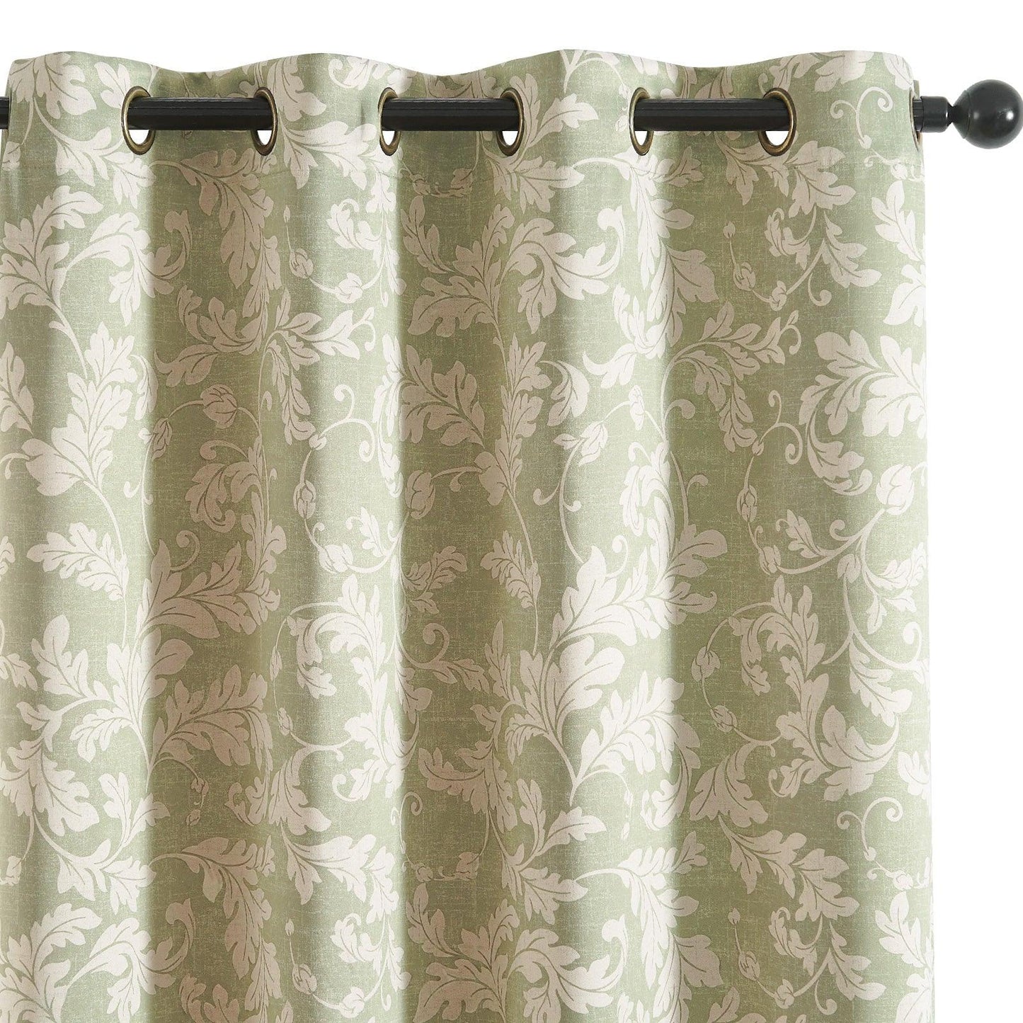 Acanthus Leaf Linen Blend Curtains - Jinchan Home