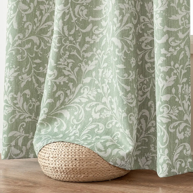 Vintage Scrollwork Damask Curtains - Jinchan Home