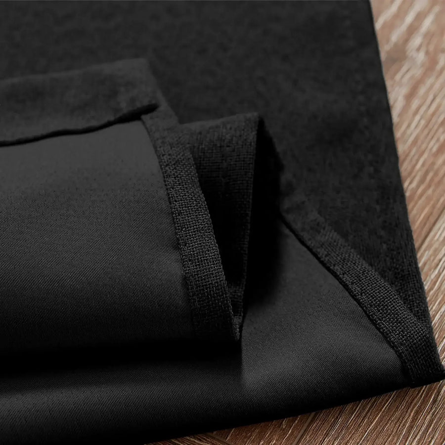 Solid Faux Linen Rod Pocket Kitchen Curtains - Jinchan Home