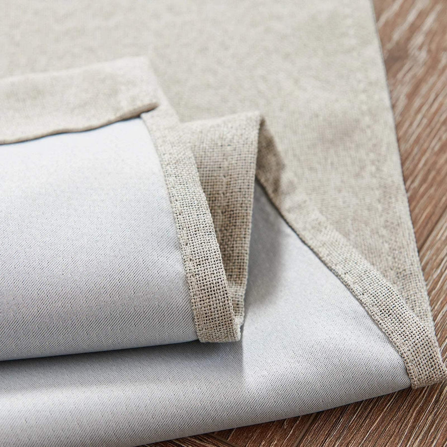 Solid Faux Linen Rod Pocket Kitchen Curtains - Jinchan Home
