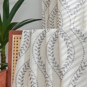 
                    
                      Boho Leaf Embroidered Geometric Curtains - Jinchan Home
                    
                  