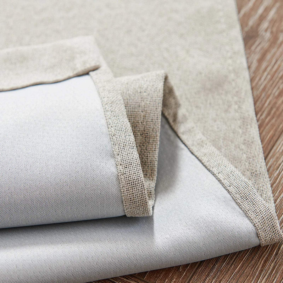 Faux Linen Solid Kitchen Curtains - Jinchan Home