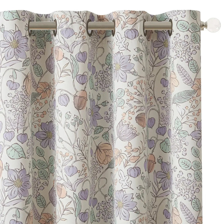 Botanical Sketch Floral Curtains - Jinchan Home