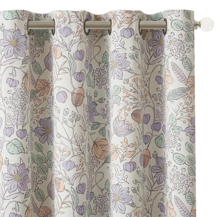 Botanical Sketch Floral Curtains - Jinchan Home