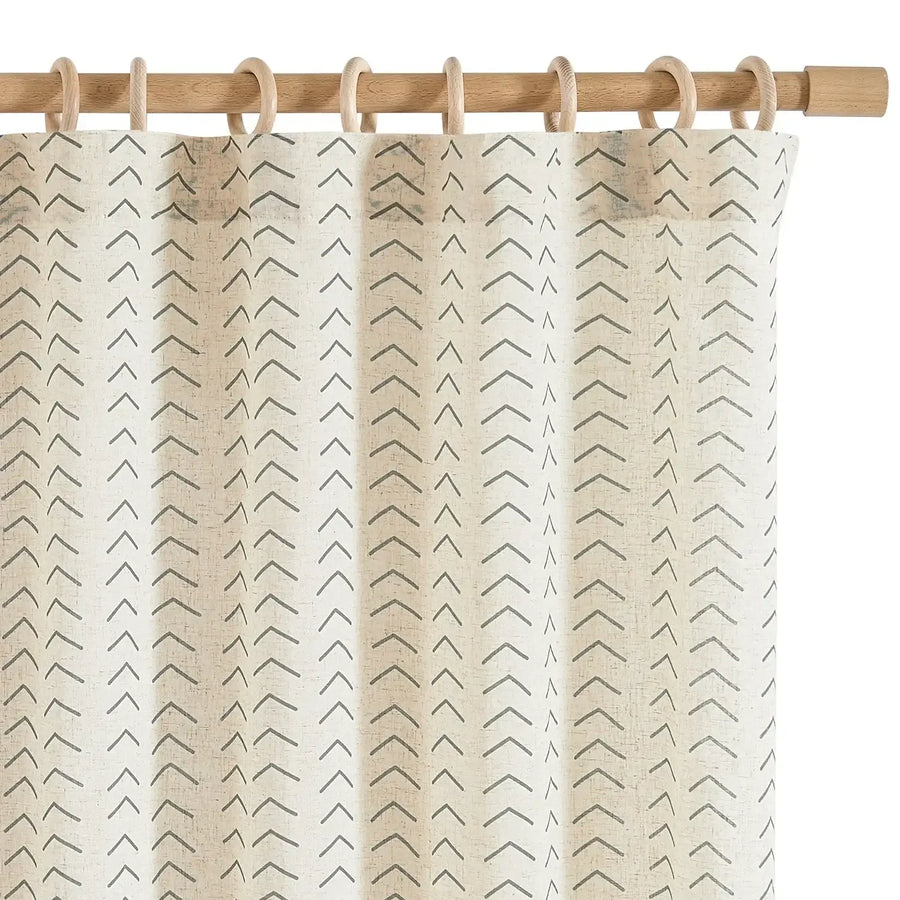 Herringbone Arrow Linen Curtains - Jinchan Home