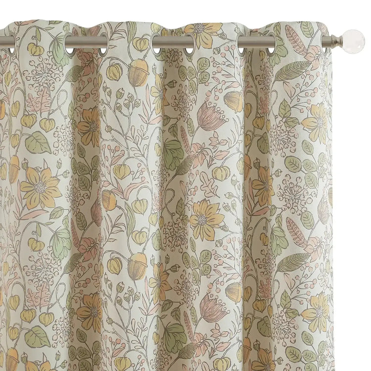 Botanical Sketch Floral Curtains - Jinchan Home