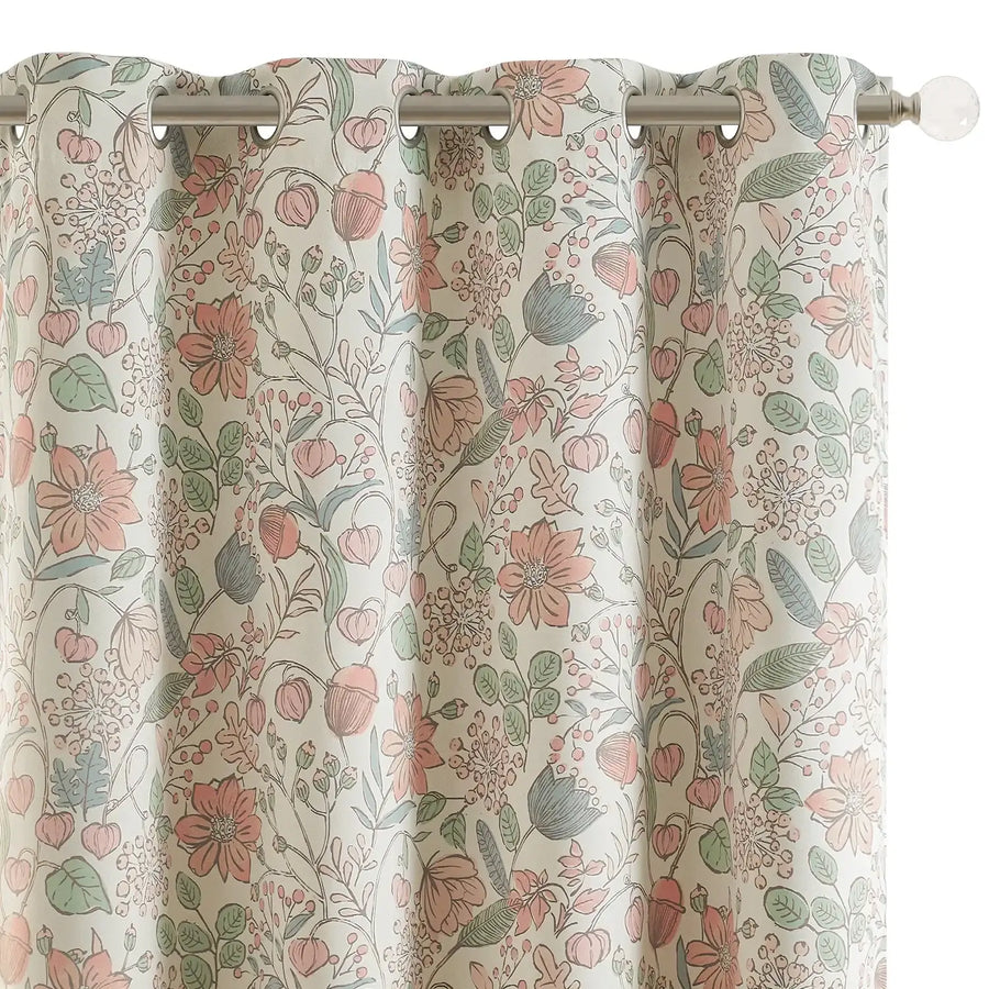 Botanical Sketch Floral Curtains - Jinchan Home