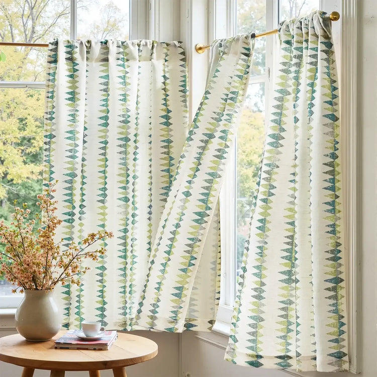 Geometric Triangle Kitchen Curtains - Jinchan Home