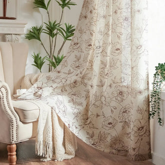 
                    
                      Floral Linen Curtains - Jinchan Home
                    
                  