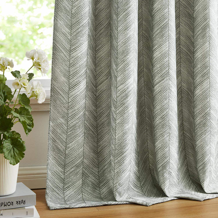 Herringbone Textured Curtains - Jinchan Home