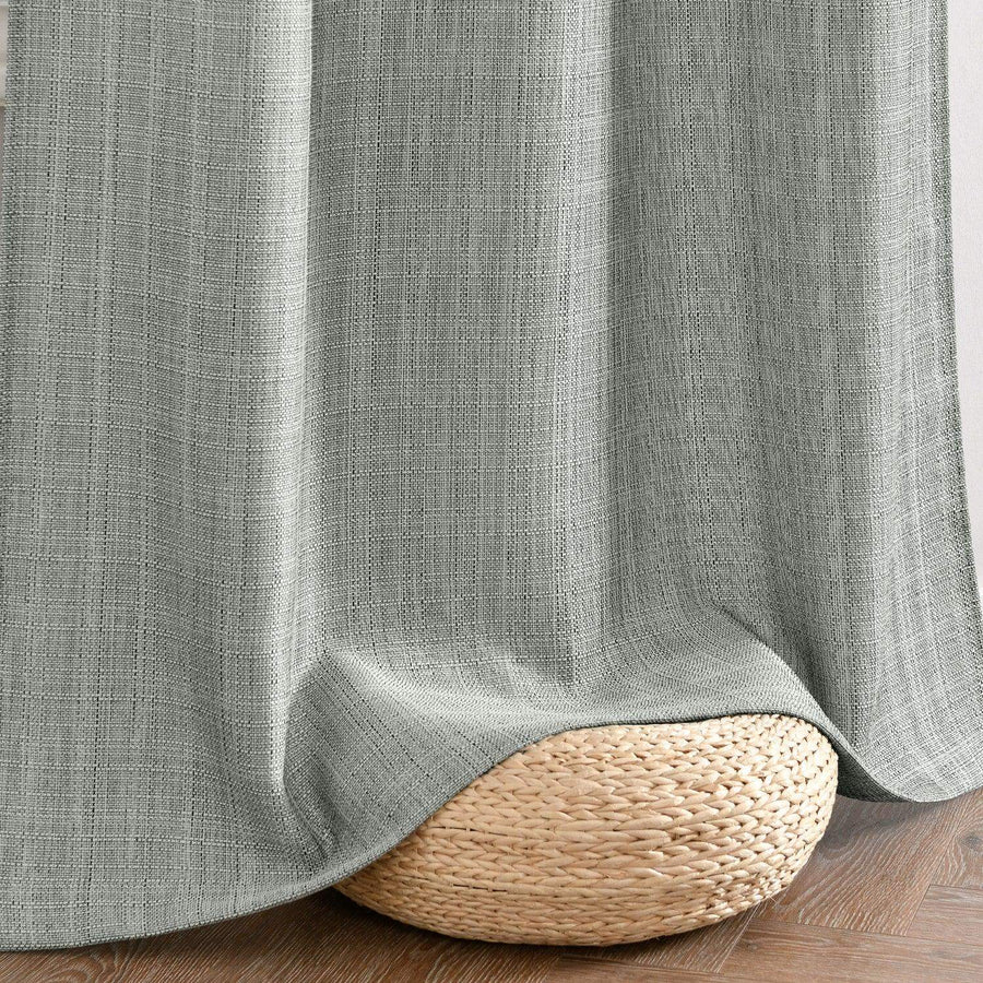 Solid Faux Linen Polyester 3-in-1 Curtains - Jinchan Home