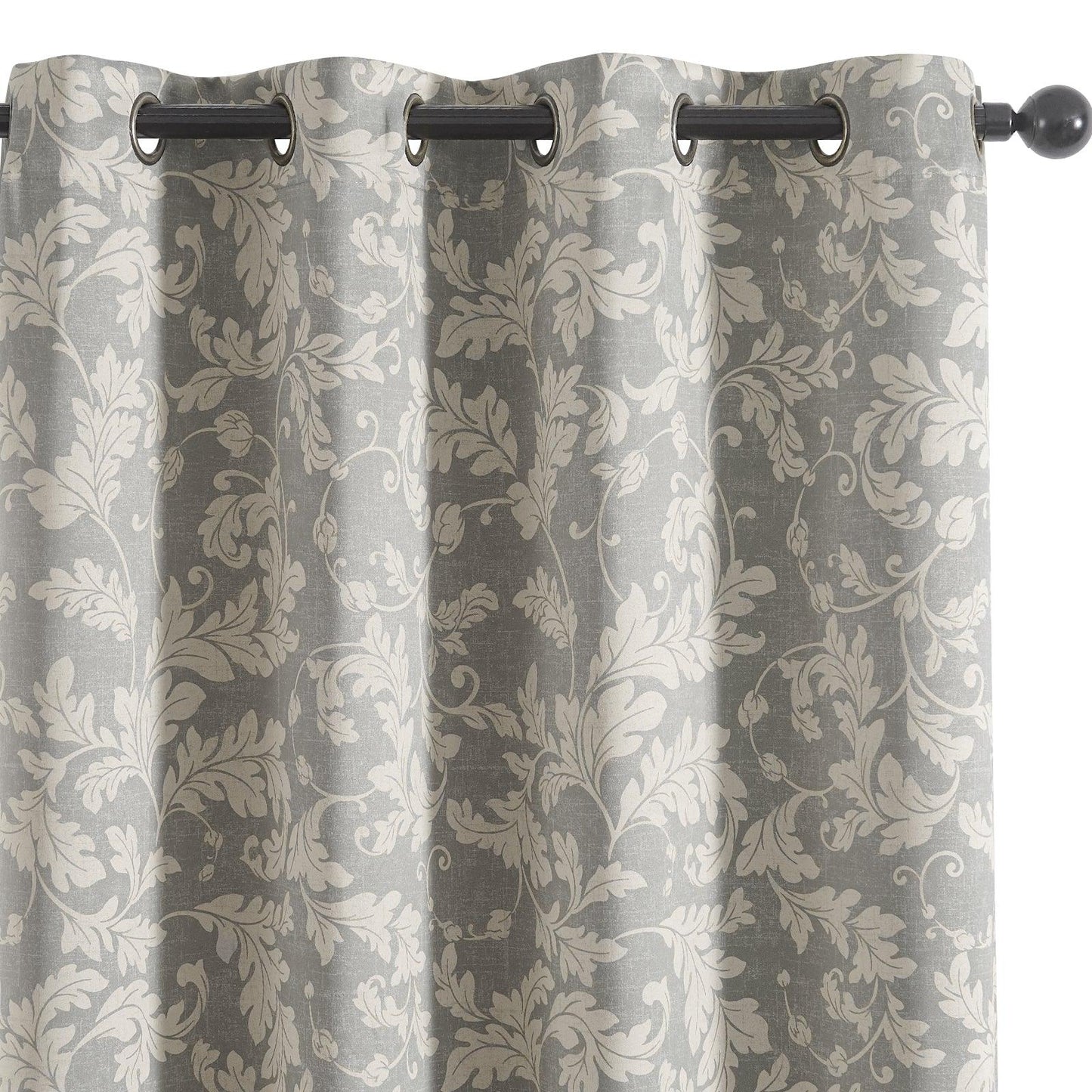 Acanthus Leaf Linen Blend Curtains - Jinchan Home