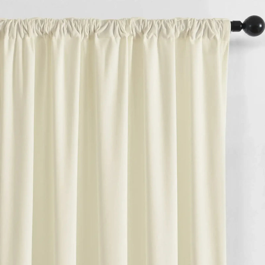 Ivory Velvet Light-filtering Curtains - Jinchan Home