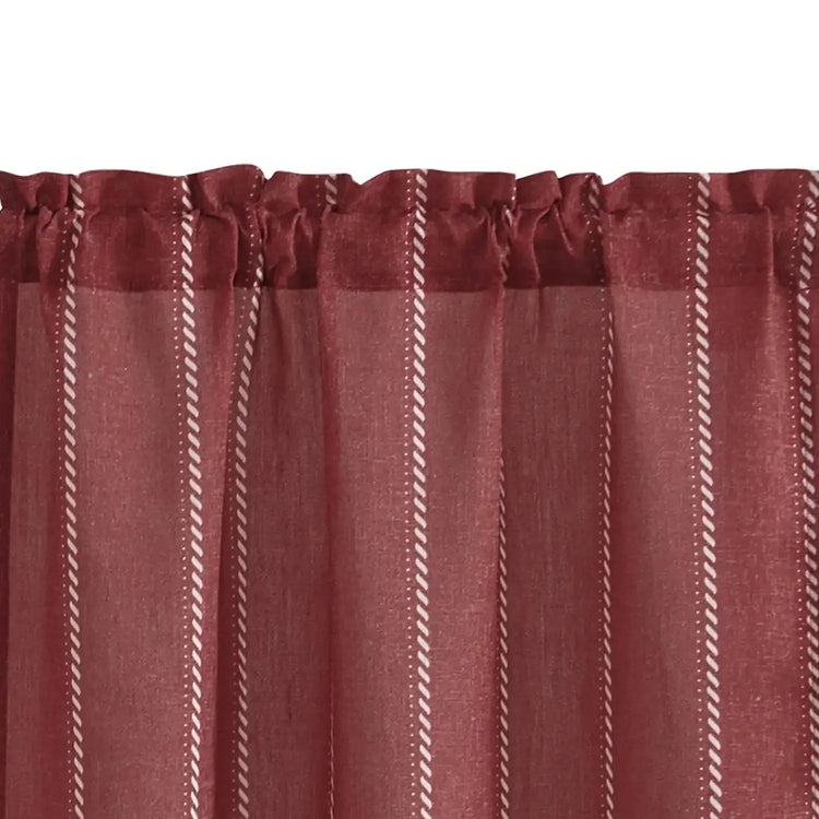 Slanted Line Dot Stripe Rod Pocket Kitchen Curtains - Jinchan Home