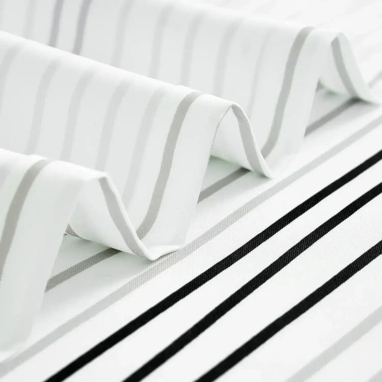 Two-Tone Striped Shower Curtain - Jinchan Home